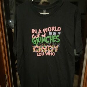 Gildan Black Tee with Pink Text